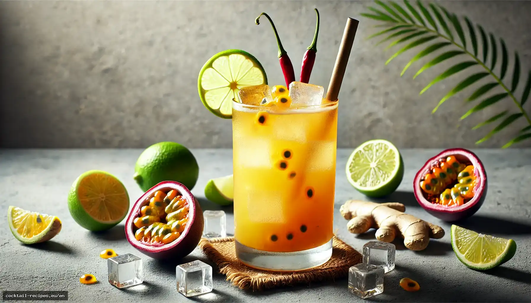 Spicy Passion Fruit Ginger Fizz