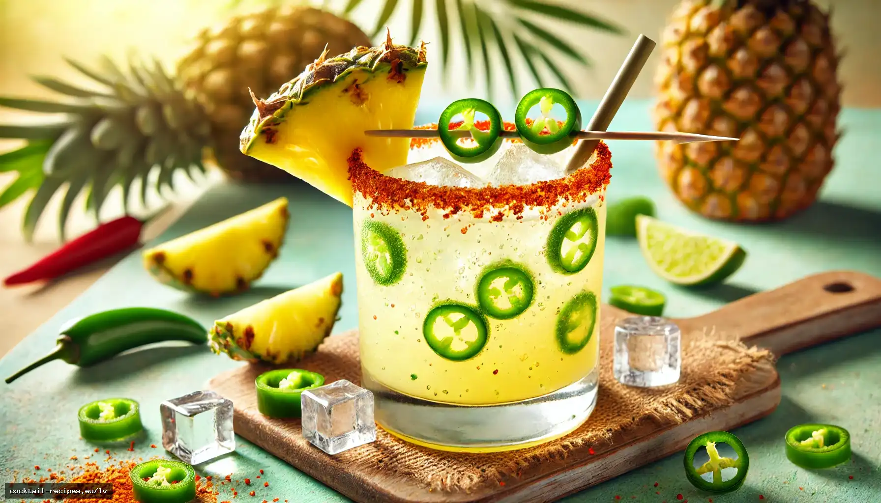 Asais ananasu Margaritas bezalkoholiskais kokteilis