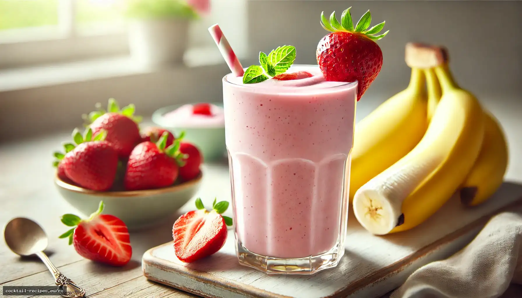Smoothie cu Căpșuni și Banane