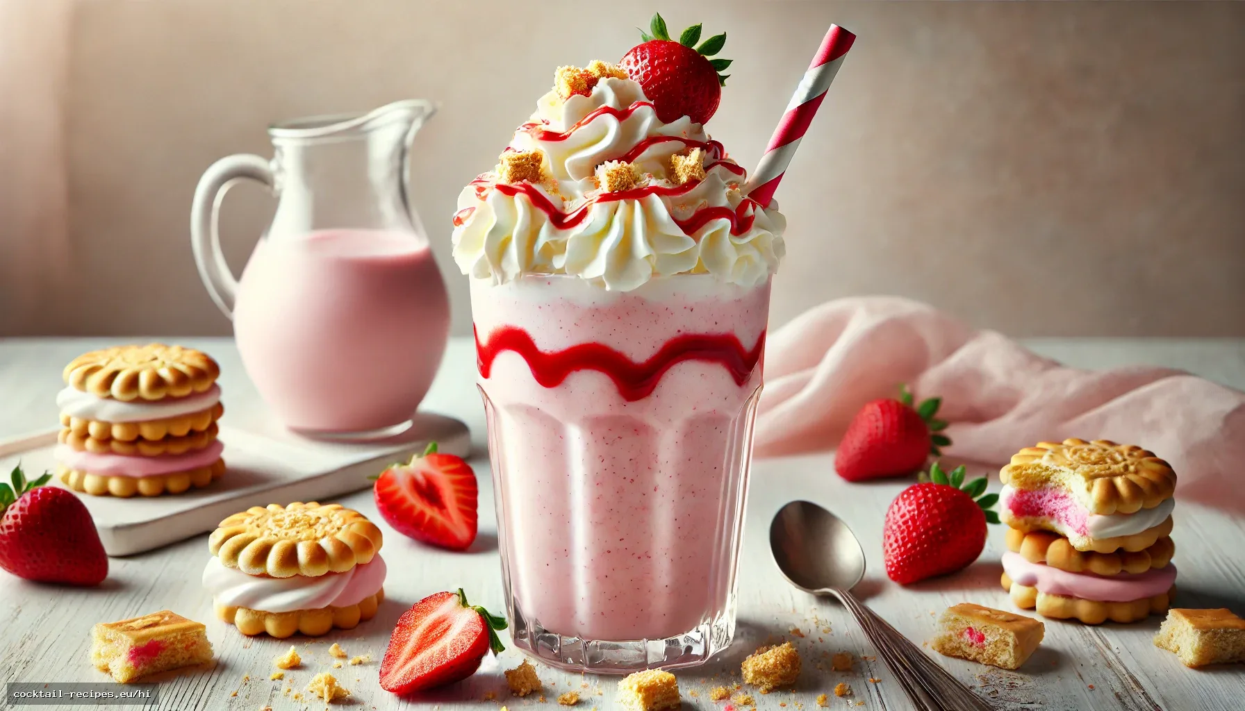 स्ट्रॉबेरी शॉर्टकेक मिल्कशेक