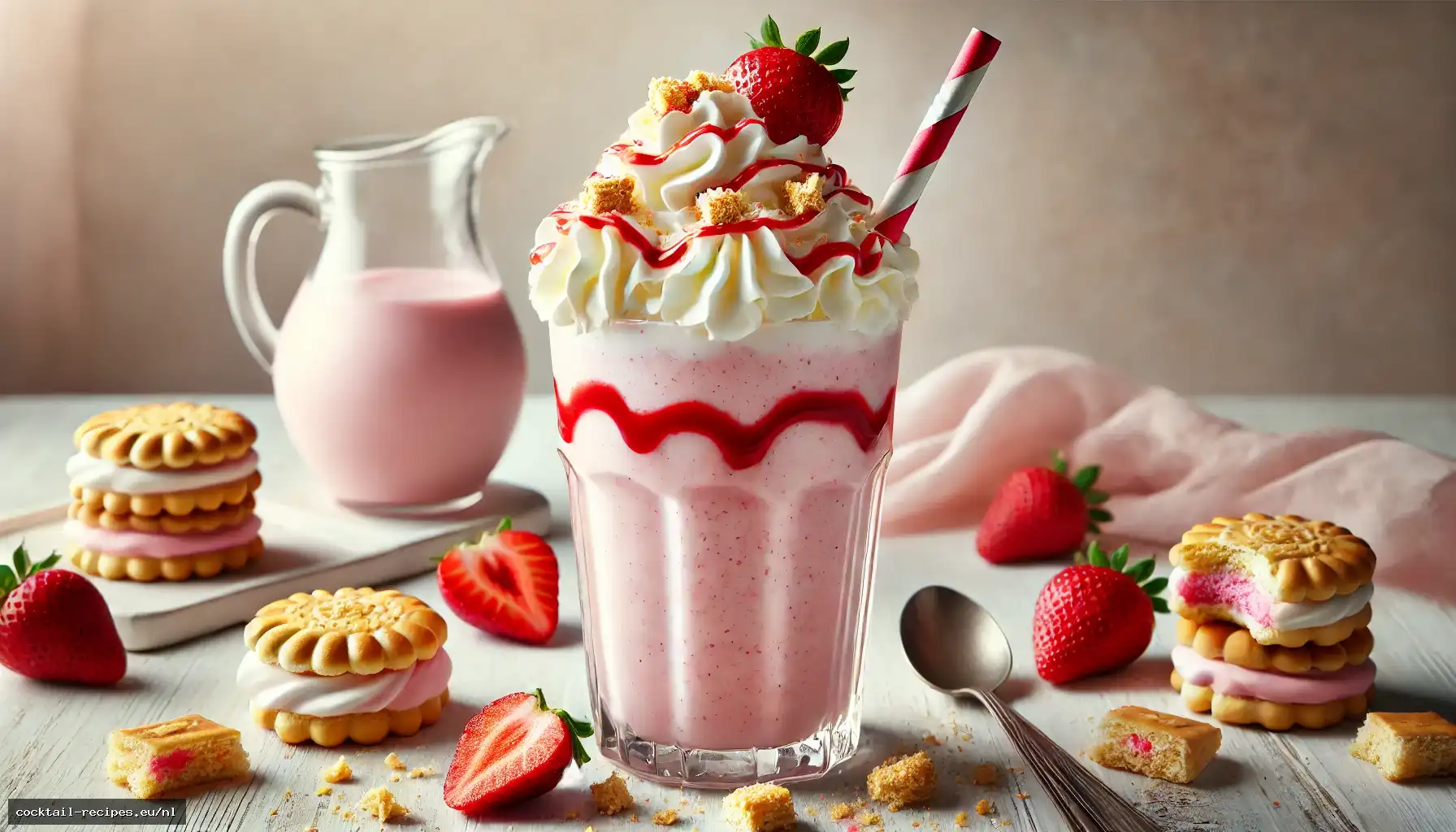Aardbeien Zandcake Milkshake