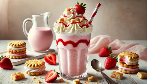 Aardbeien Zandcake Milkshake