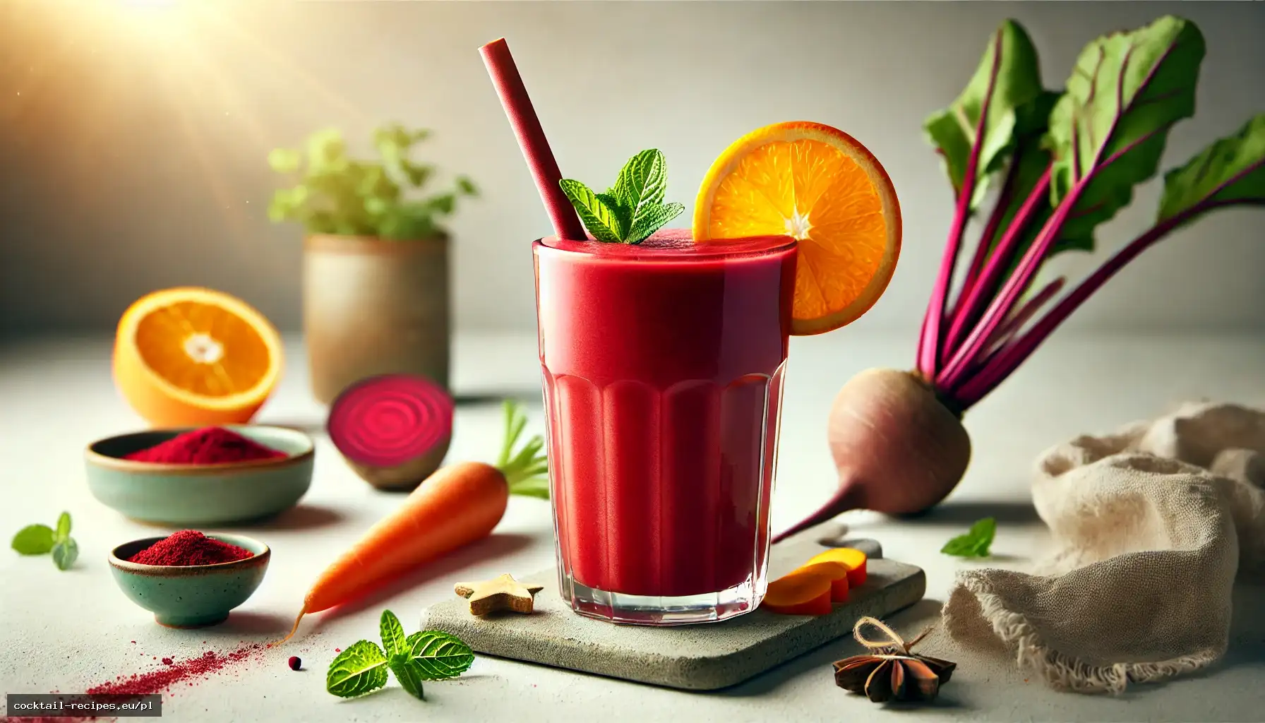 Smoothie Wschód Słońca z Buraka i Marchewki