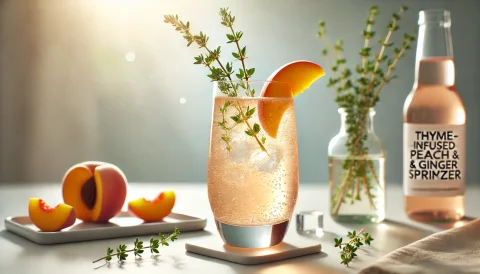 Perzik & Gember Spritzer met Tijm-infusie