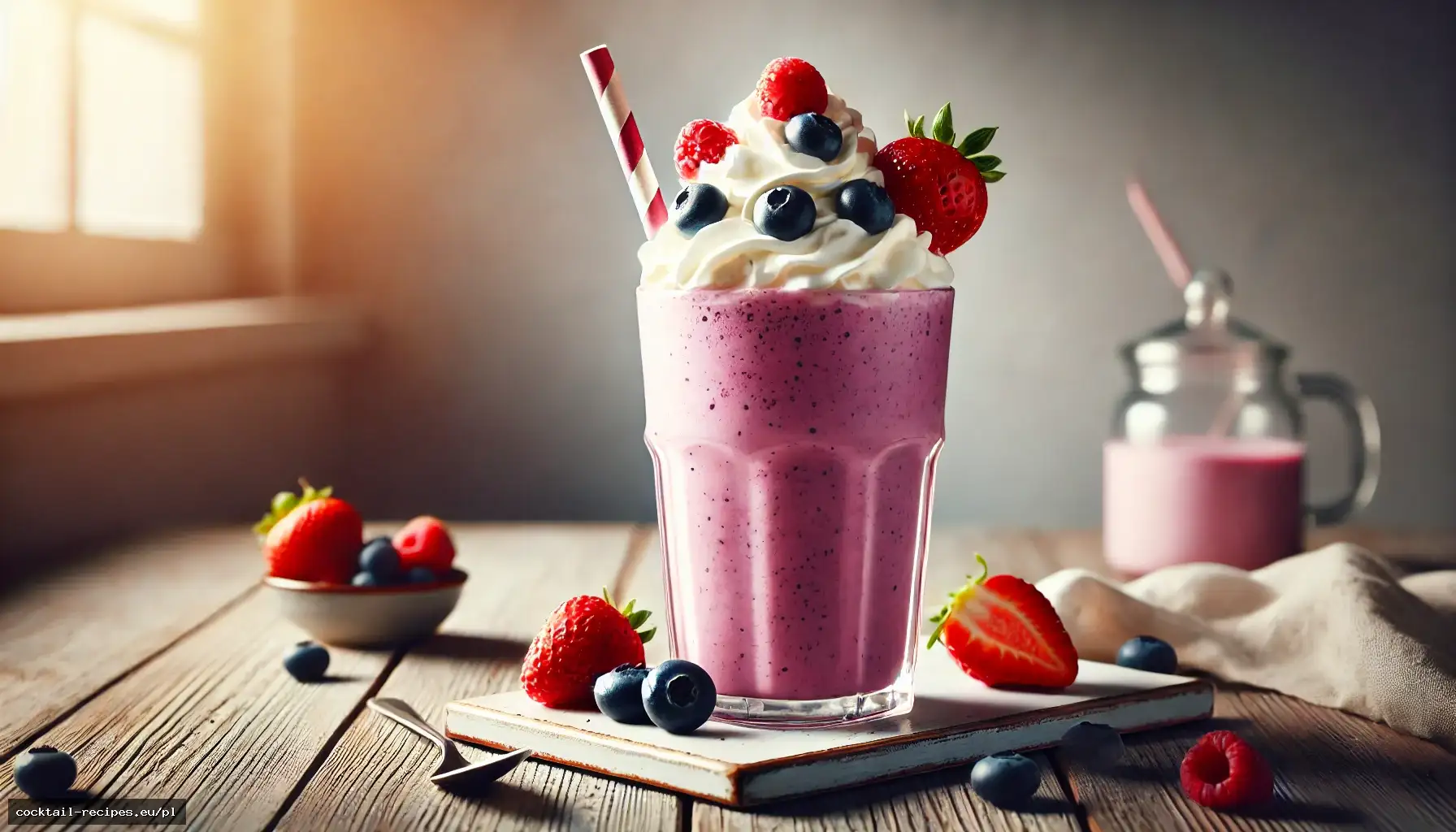 Milkshake z Trzech Rodzajów Owoców Jagodowych