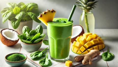 Batido Verde Tropical de Jengibre