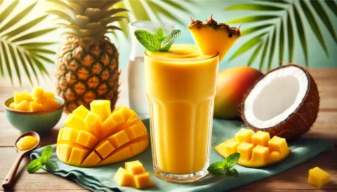 Smoothie Tropical de Manga e Ananás