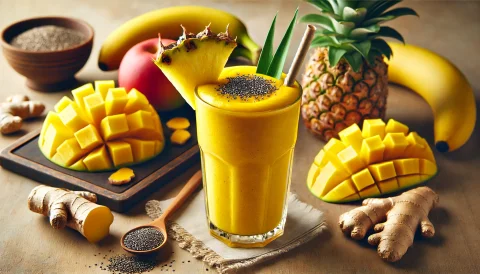 Smoothie Tropical de Cúrcuma