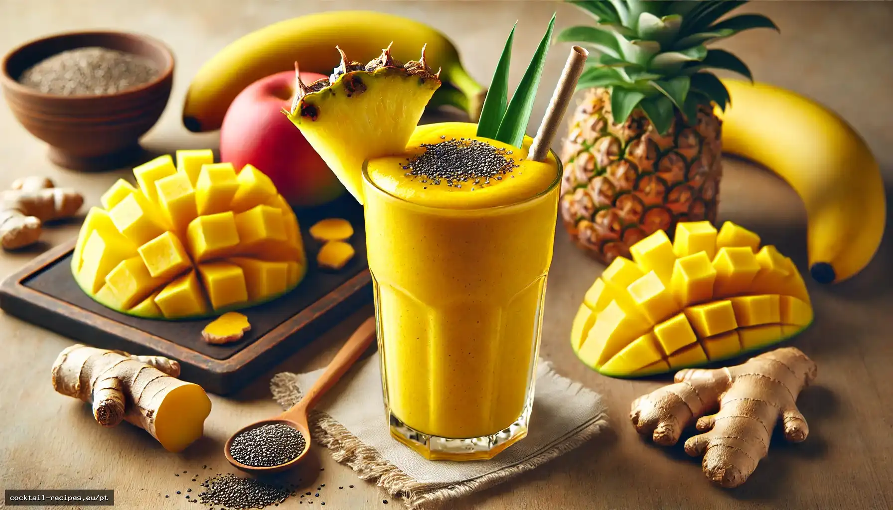 Smoothie Tropical de Cúrcuma