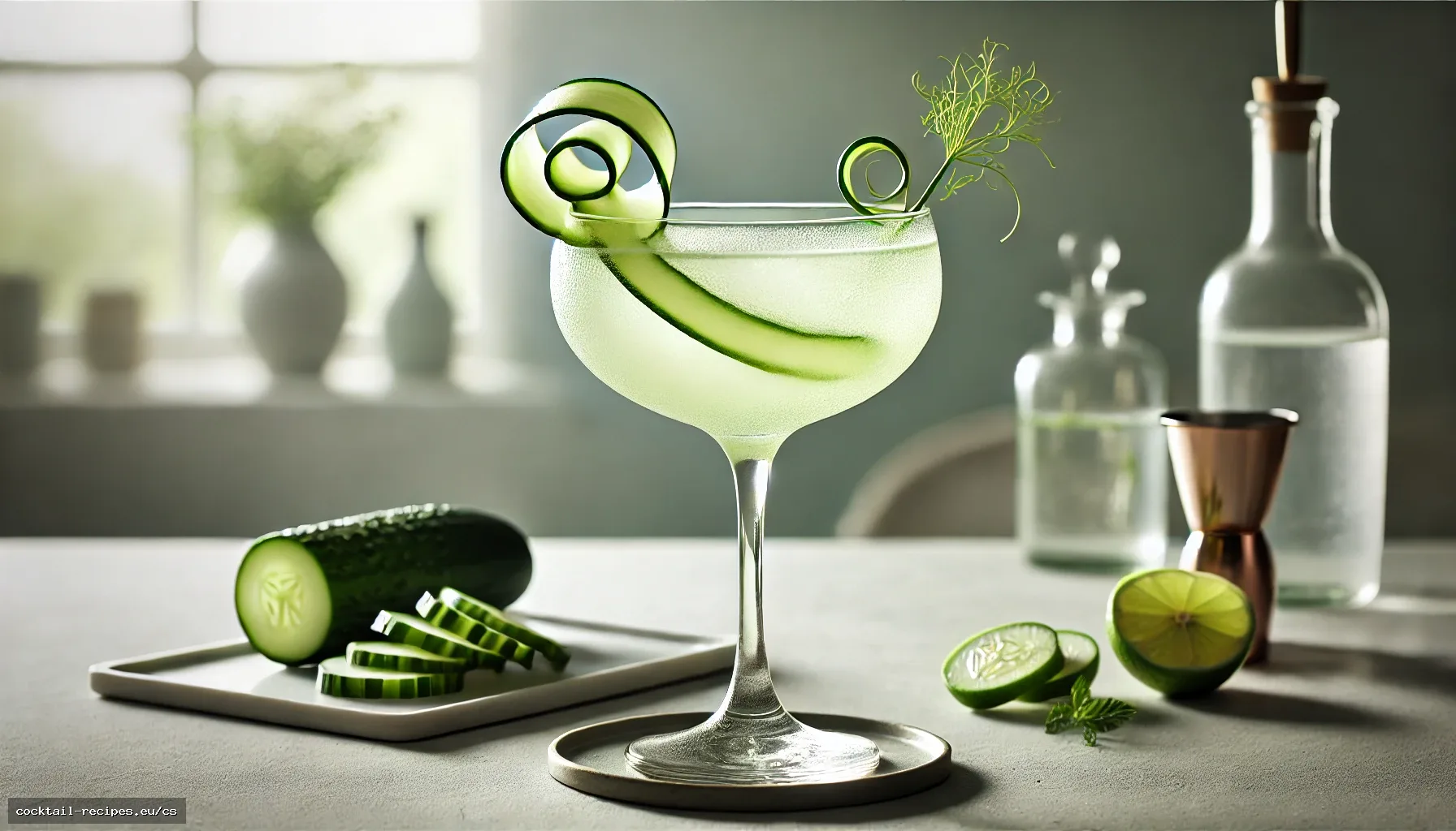 Okurkový Gimlet bez alkoholu