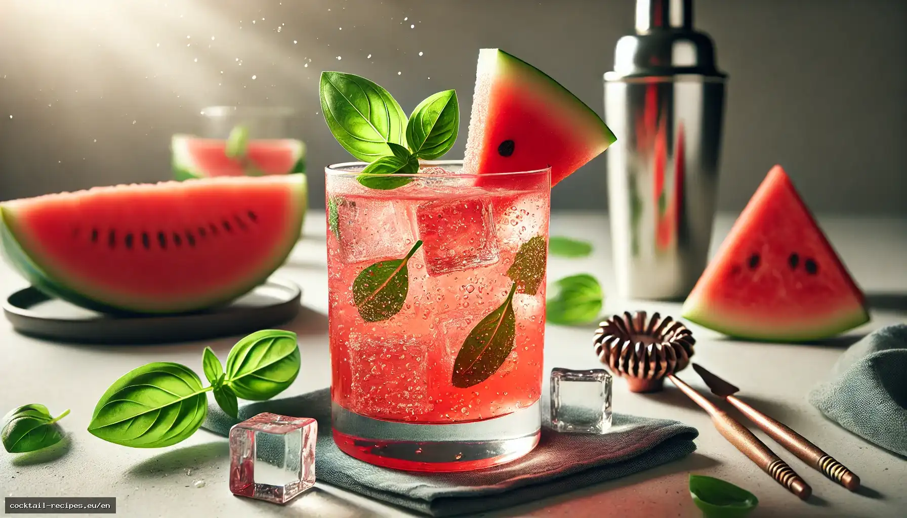 Watermelon Basil Smash Mocktail