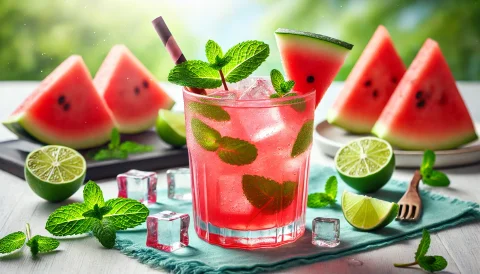 Arbūza un piparmētru Agua Fresca
