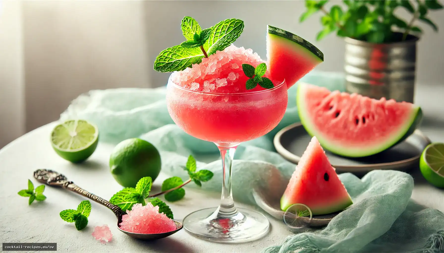 Vattenmelon-, mynta- & limegranita