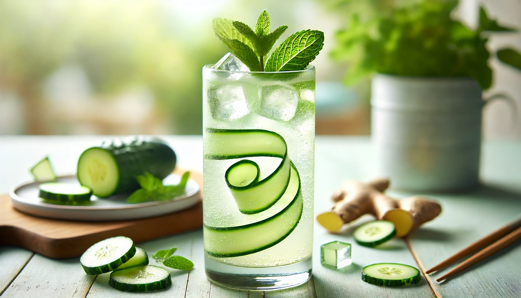 Cooler de Pepino, Gengibre e Hortelã