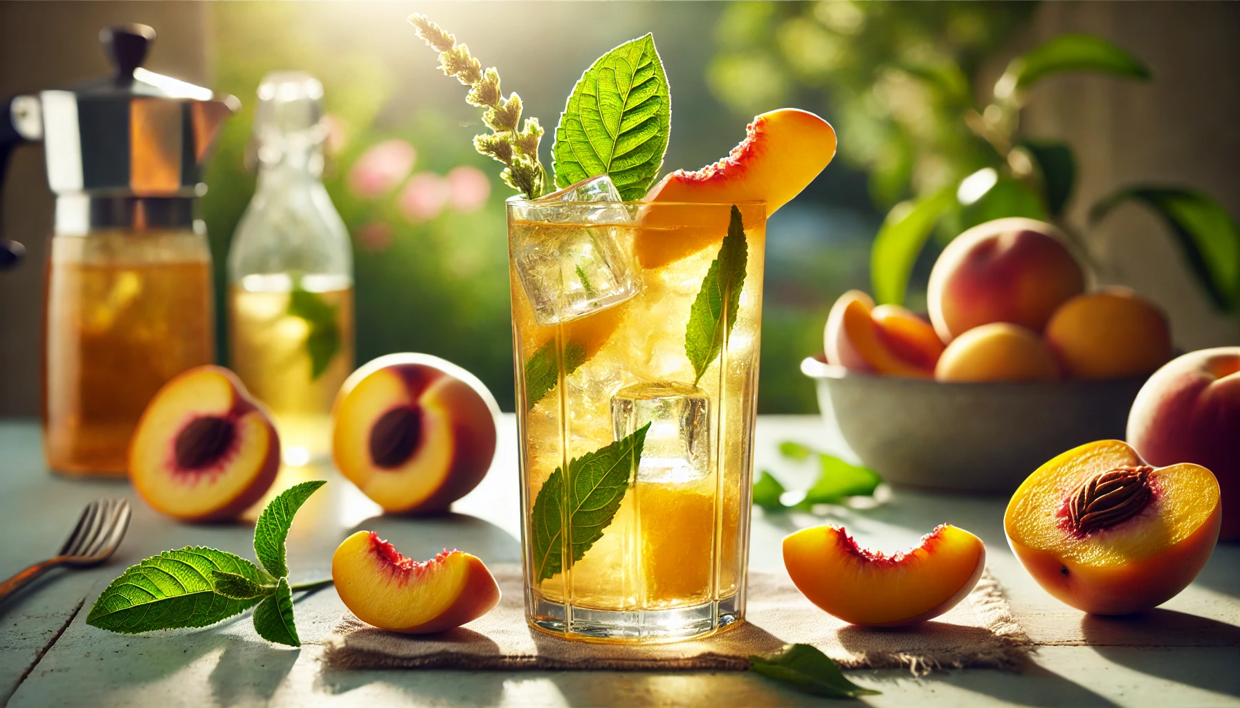 Tè Freddo alla Verbena Odorosa e Pesca