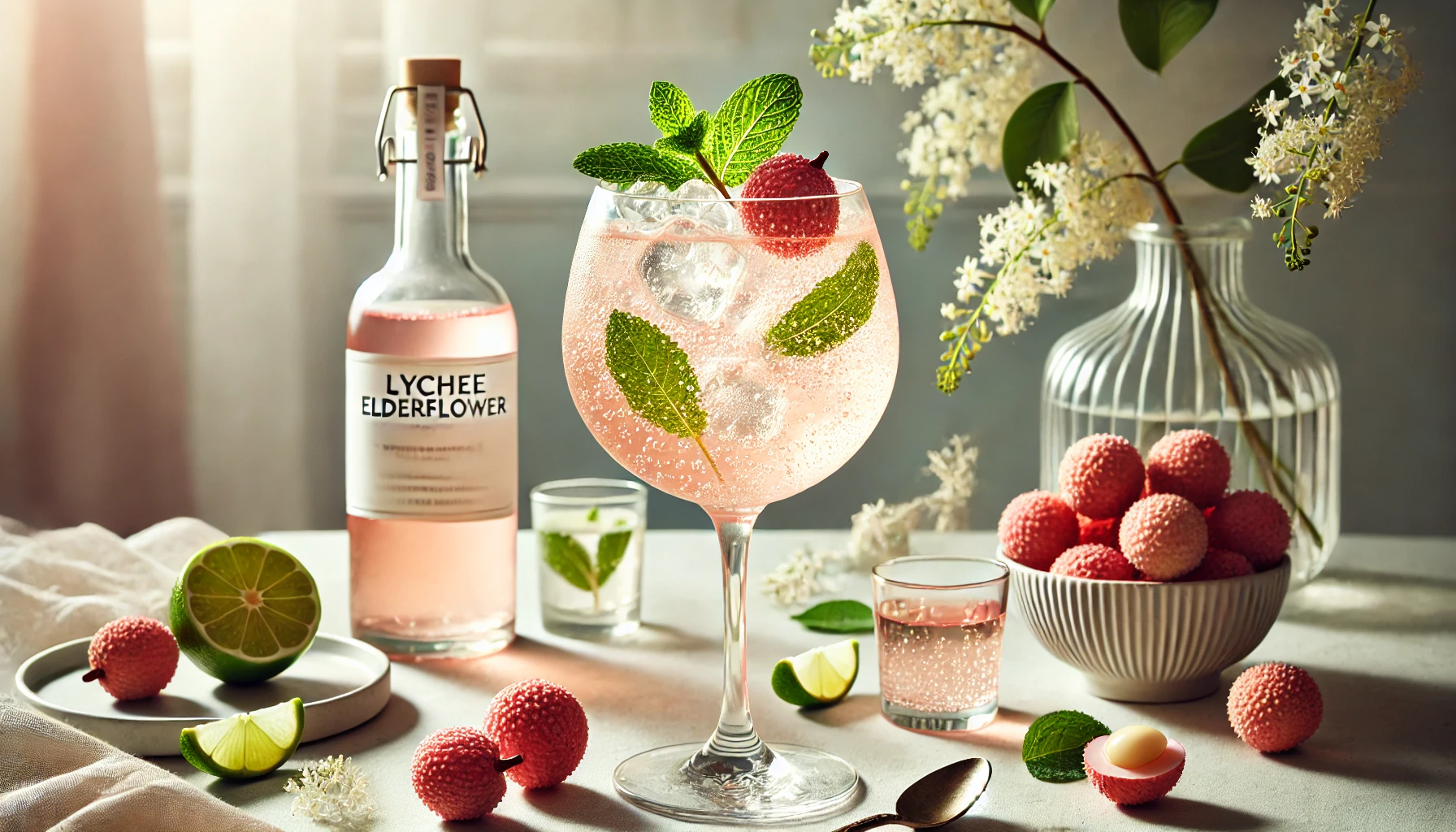 Spritzer al Litchi e Fiori di Sambuco