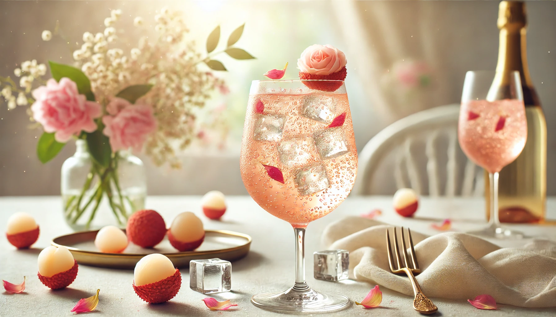 Spritzer cu Litchi și Trandafir