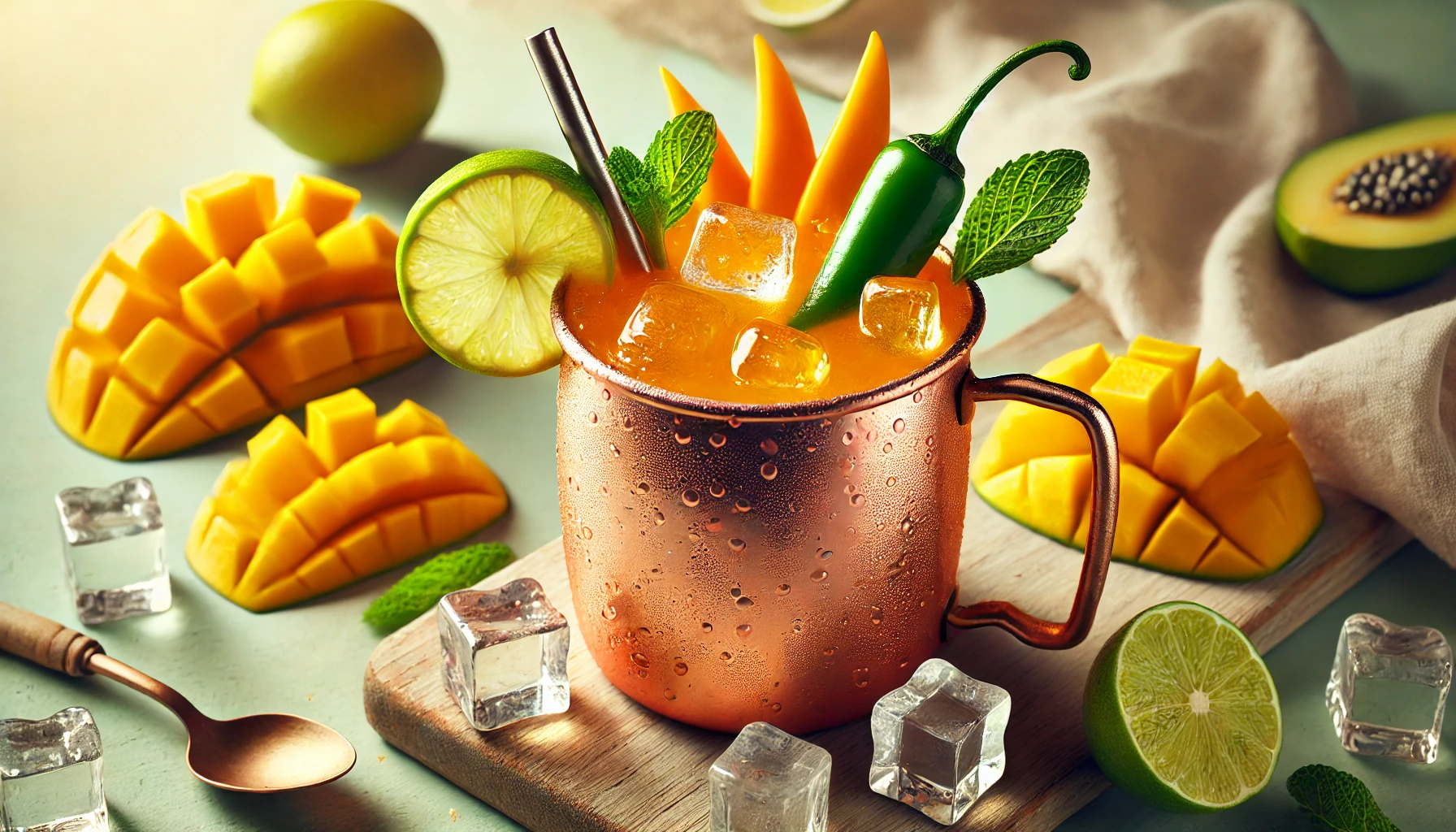 Mocktail Mule de Manga e Pimenta