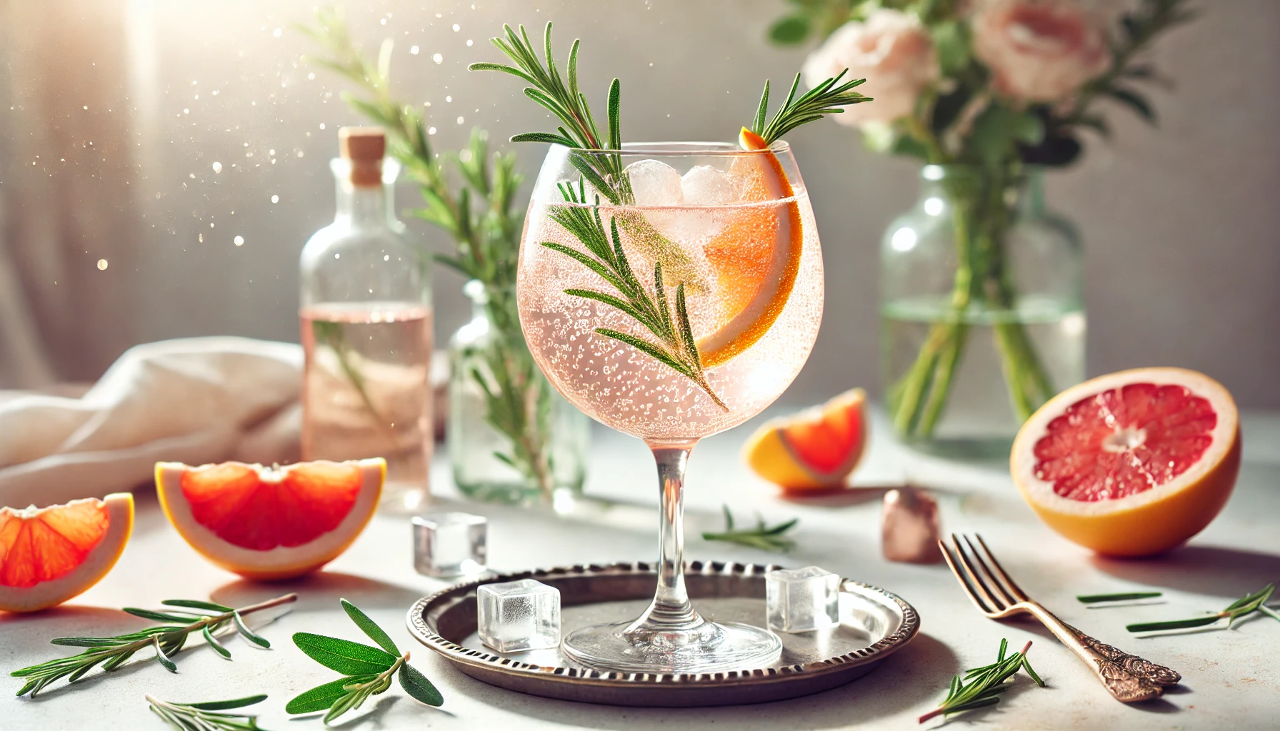 Rozmarynowo-cytrusowy spritzer z kwiatem czarnego bzu