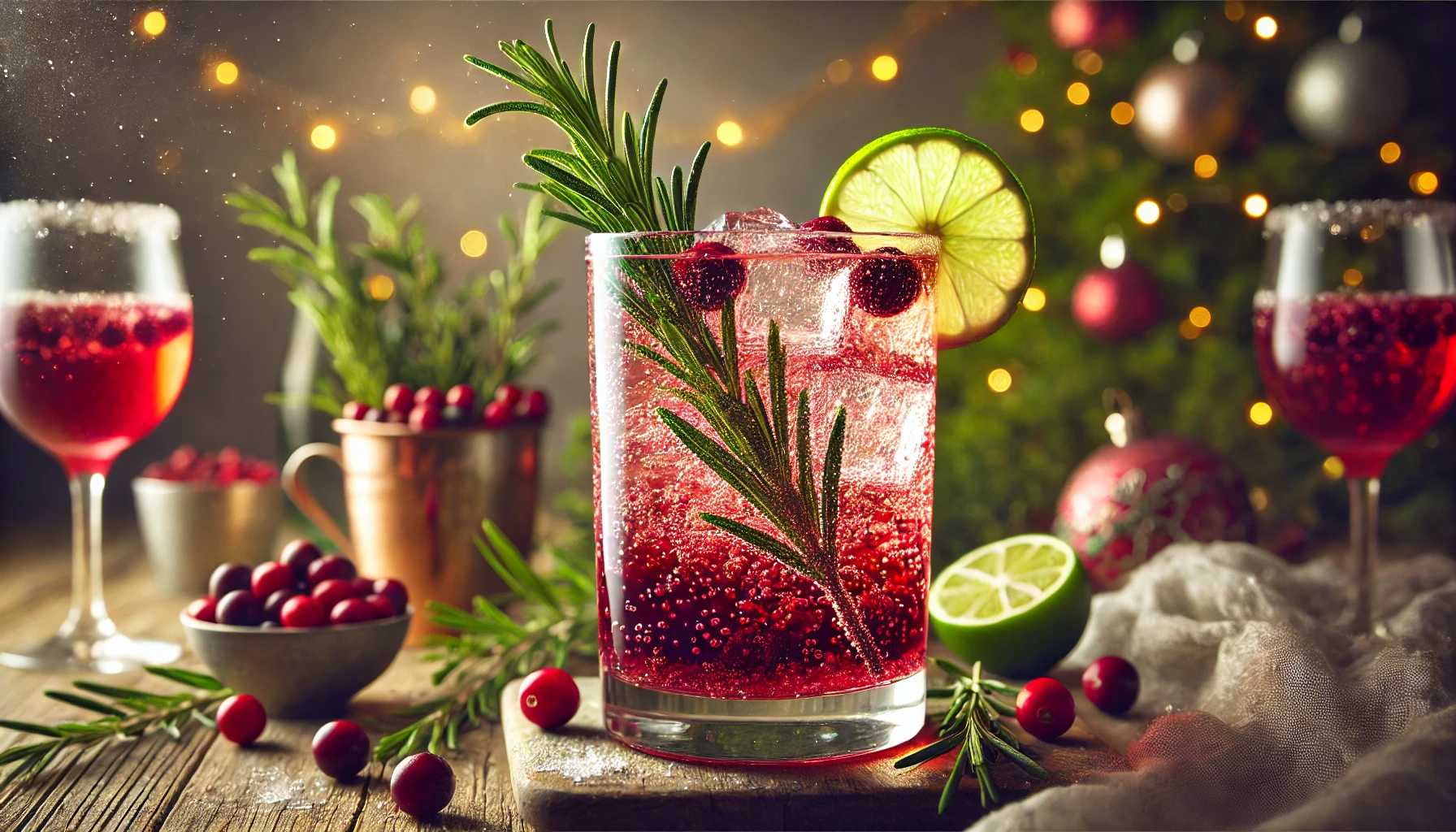 Mocktail Frizzante al Mirtillo Rosso, Lime e Rosmarino