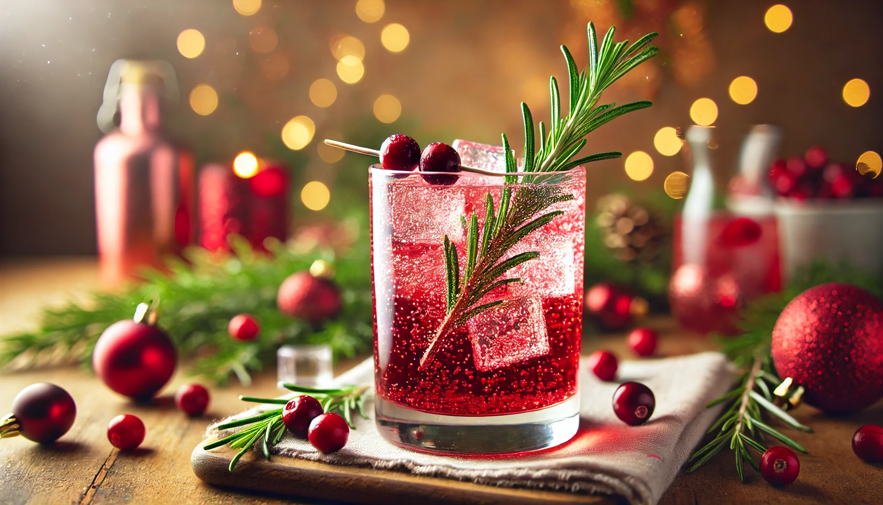 Mocktail Frizzante al Mirtillo Rosso e Rosmarino