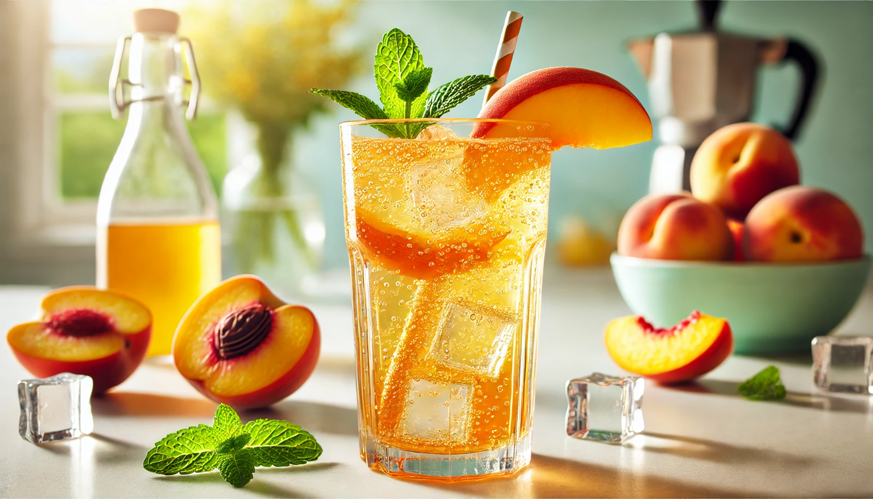 Sparkling Peach Iced Tea