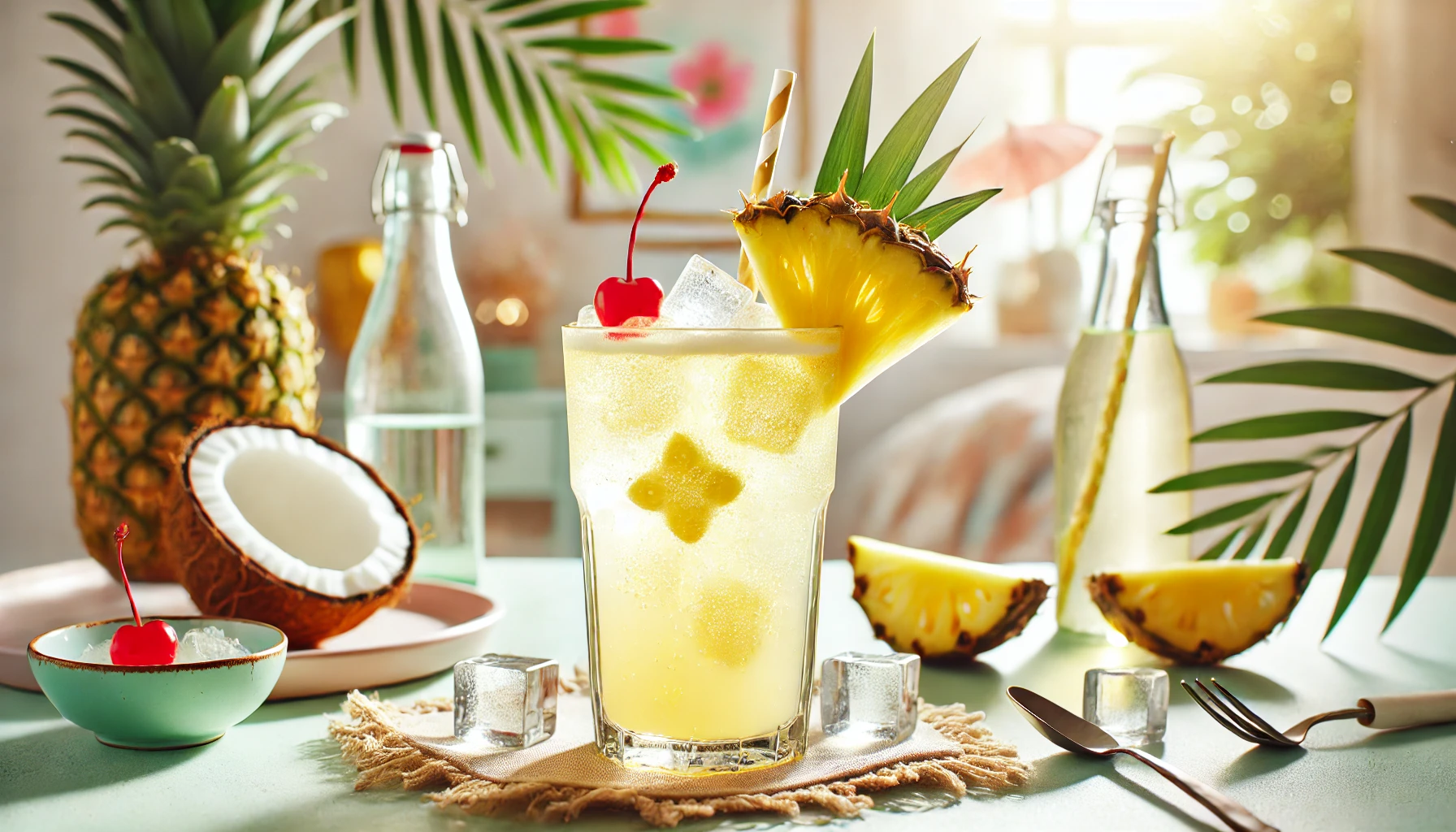 Răcoritoare Efervescentă cu Ananas și Cocos