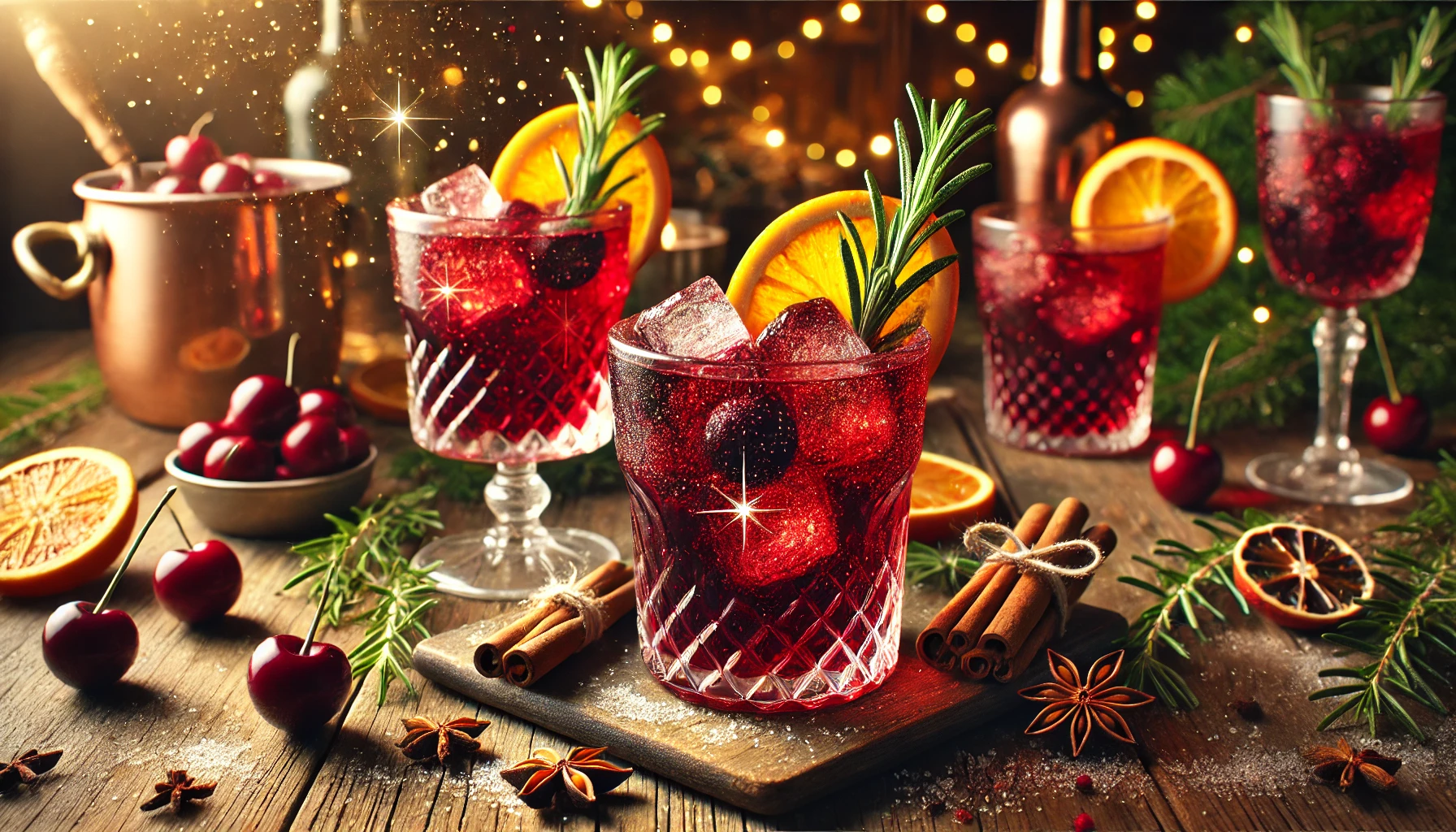 Punch cu Cireșe Condimentate și Rozmarin