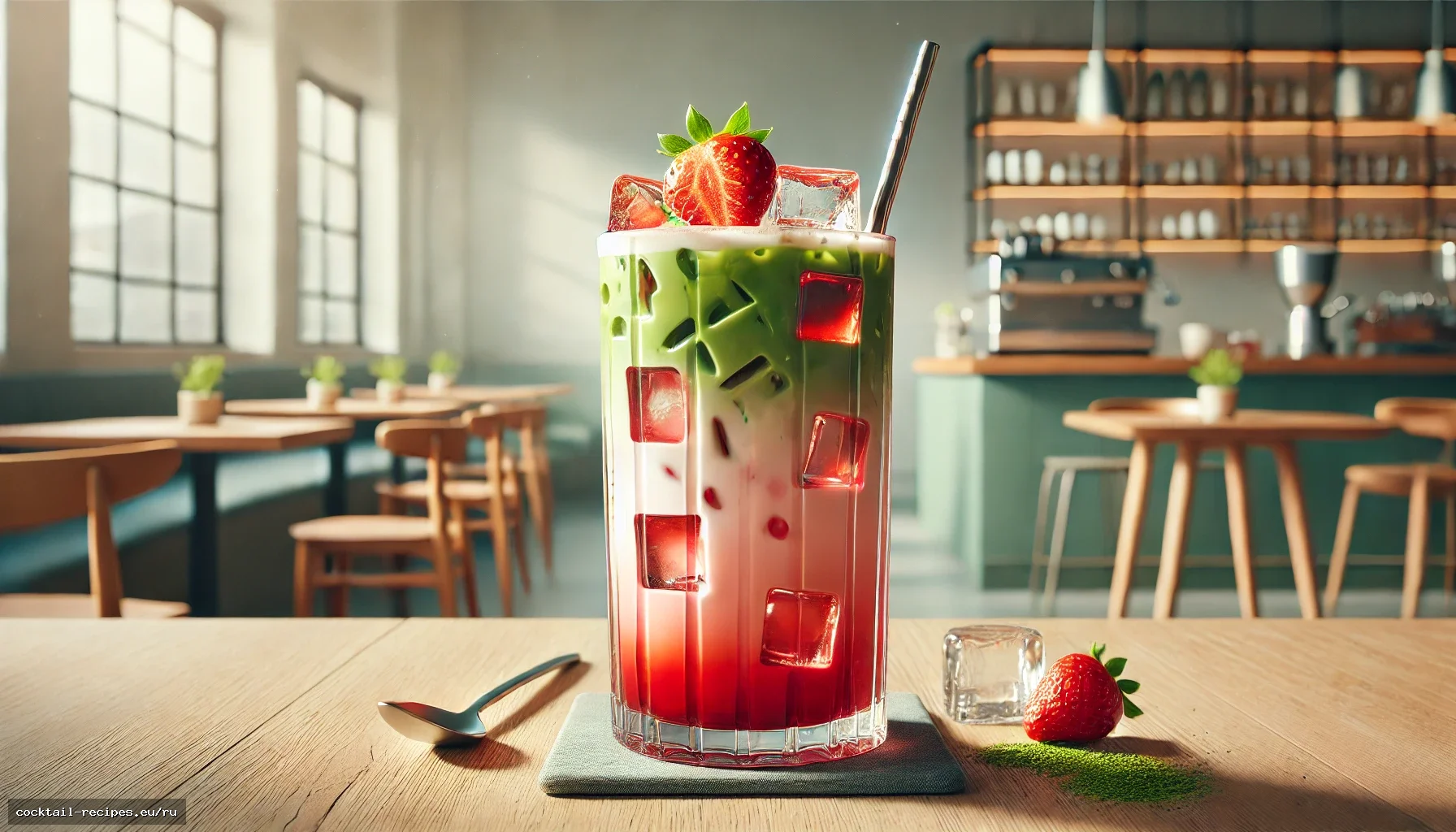 Клубничный Матча Латте со Льдом