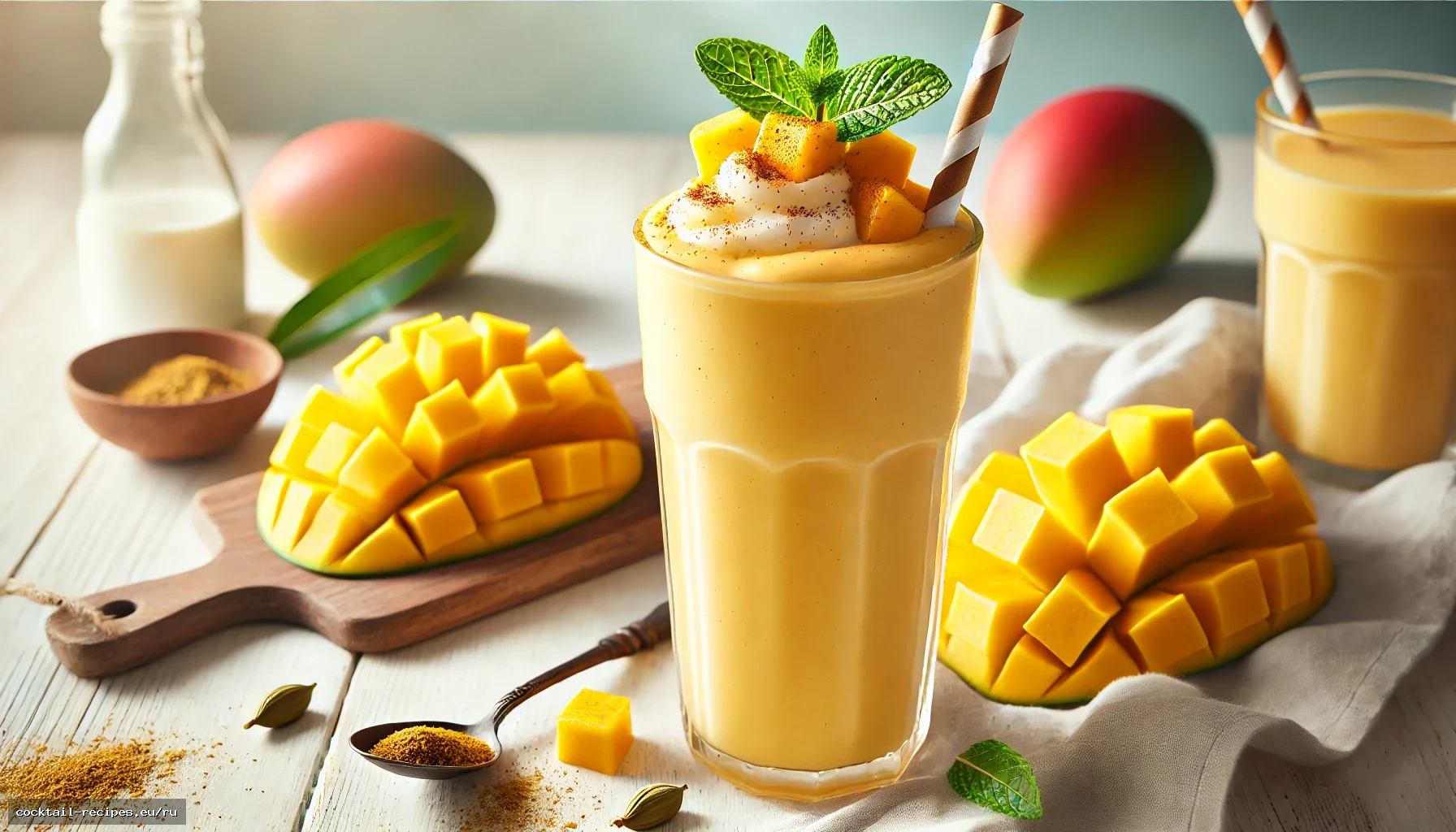Манговый молочный коктейль